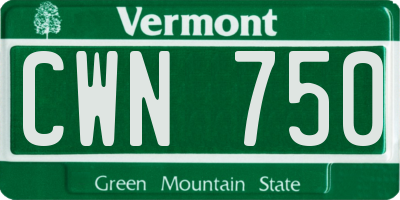 VT license plate CWN750
