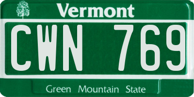 VT license plate CWN769