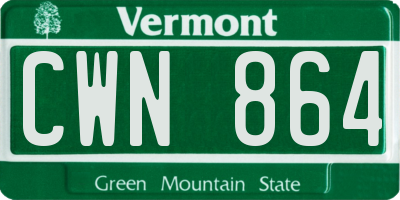 VT license plate CWN864