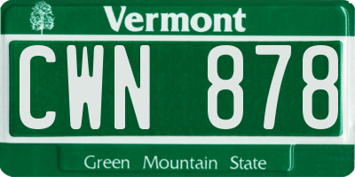 VT license plate CWN878