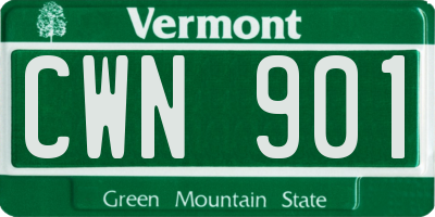 VT license plate CWN901