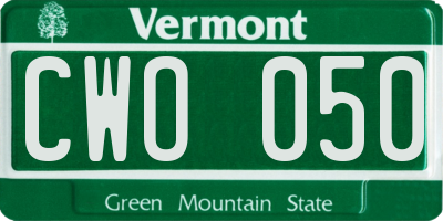 VT license plate CWO050