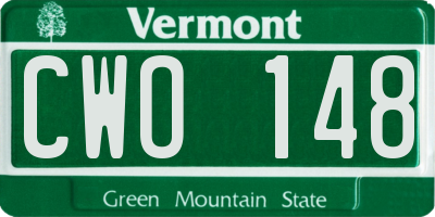 VT license plate CWO148