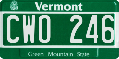 VT license plate CWO246