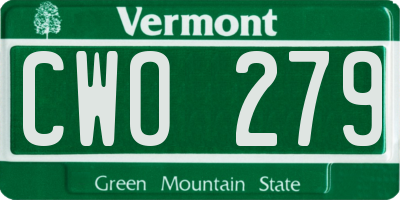 VT license plate CWO279