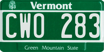 VT license plate CWO283