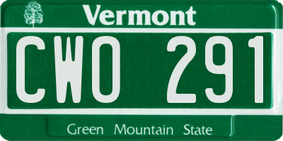 VT license plate CWO291