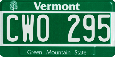 VT license plate CWO295