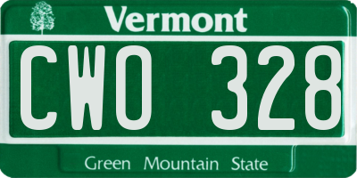 VT license plate CWO328