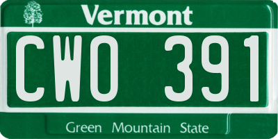 VT license plate CWO391