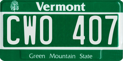 VT license plate CWO407