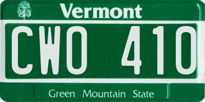 VT license plate CWO410