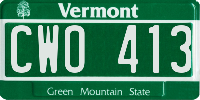 VT license plate CWO413