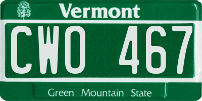 VT license plate CWO467