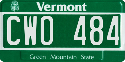 VT license plate CWO484