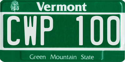 VT license plate CWP100
