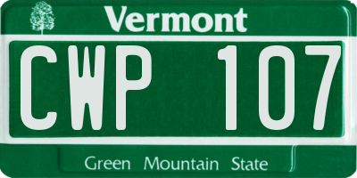VT license plate CWP107