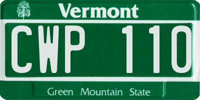 VT license plate CWP110