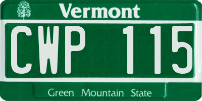 VT license plate CWP115