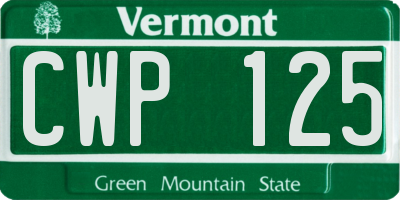 VT license plate CWP125
