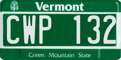 VT license plate CWP132