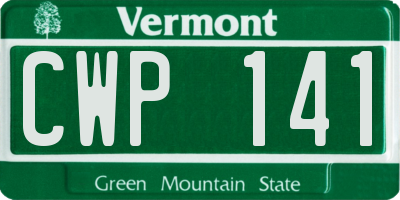 VT license plate CWP141