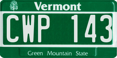 VT license plate CWP143