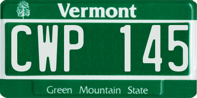 VT license plate CWP145