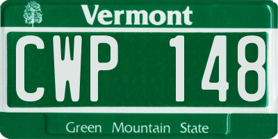 VT license plate CWP148
