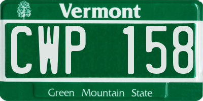 VT license plate CWP158