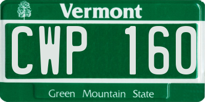 VT license plate CWP160