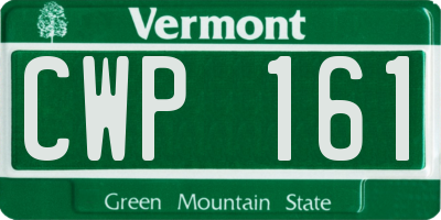 VT license plate CWP161