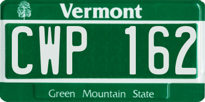 VT license plate CWP162
