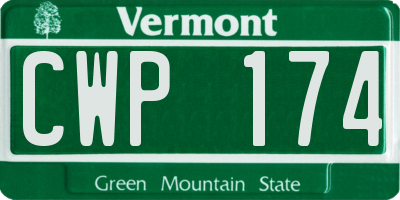VT license plate CWP174