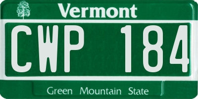 VT license plate CWP184