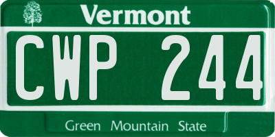 VT license plate CWP244