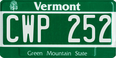 VT license plate CWP252