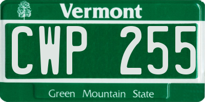 VT license plate CWP255
