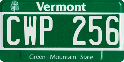 VT license plate CWP256