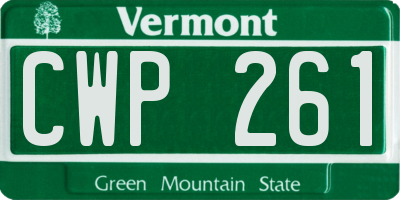 VT license plate CWP261