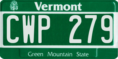 VT license plate CWP279