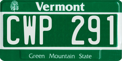 VT license plate CWP291