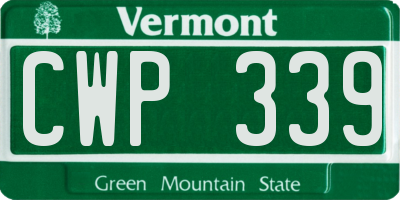 VT license plate CWP339