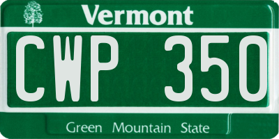 VT license plate CWP350