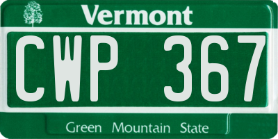 VT license plate CWP367