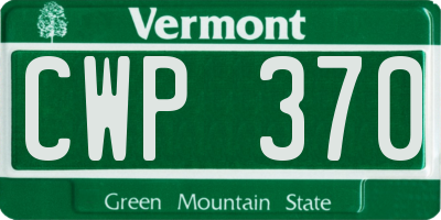 VT license plate CWP370