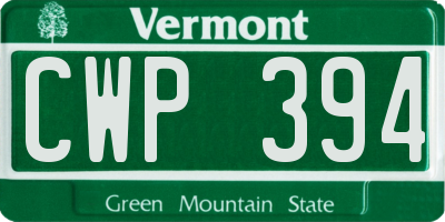 VT license plate CWP394