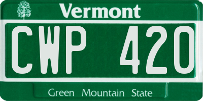 VT license plate CWP420