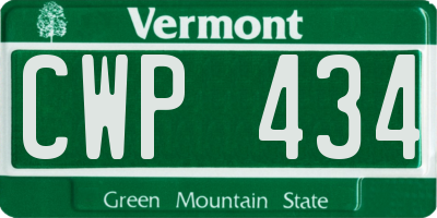 VT license plate CWP434