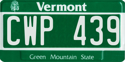 VT license plate CWP439